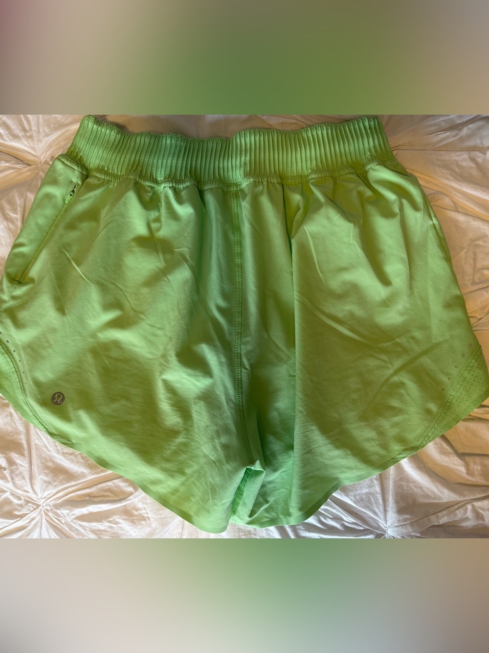 lululemon athletica Neon Green Elastic-Waist Athletic Shorts